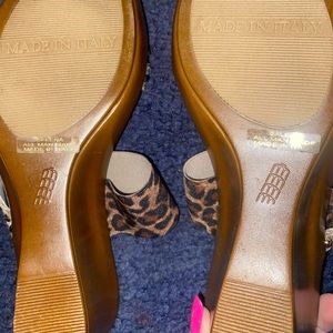 Italian Makers size 7 cute cheetah & brown slide on low heel shoes never used